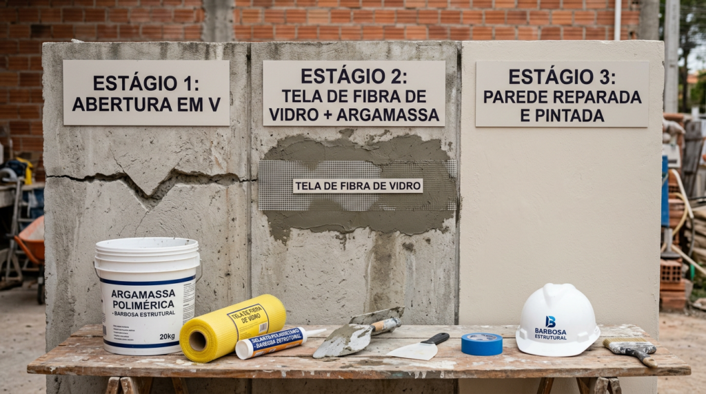 Técnicas para conserto de trincas em paredes externas