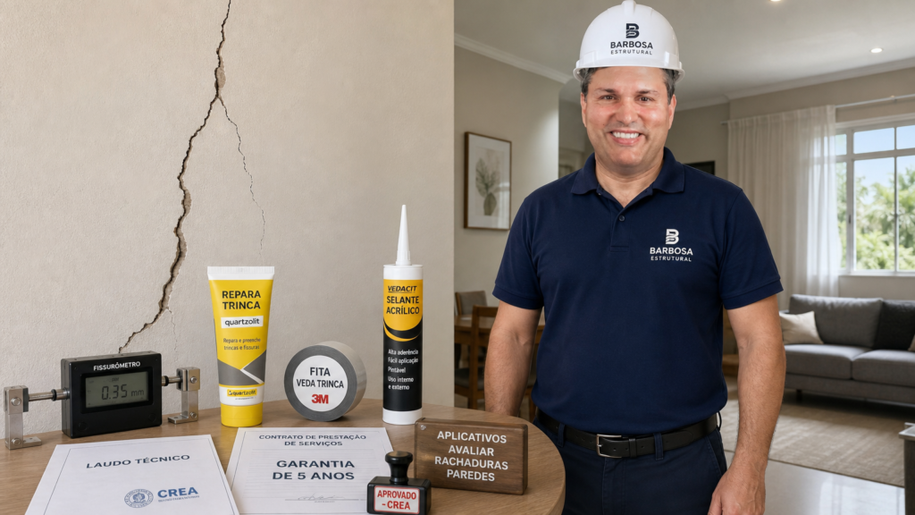 Aplicativos para avaliar danos em paredes com rachaduras