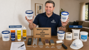Massa corrida e gesso para reparar rachaduras: Diferenças