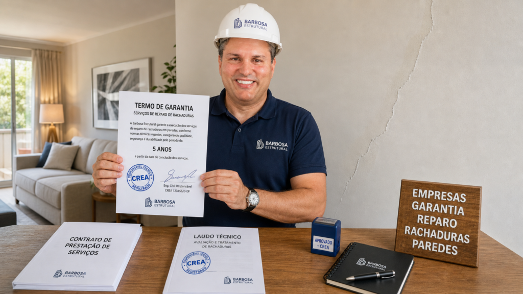 Empresas com garantia no serviço de reparo de rachaduras