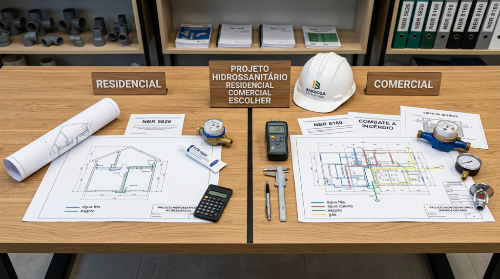Projeto hidrossanitário em residencia ou comercial