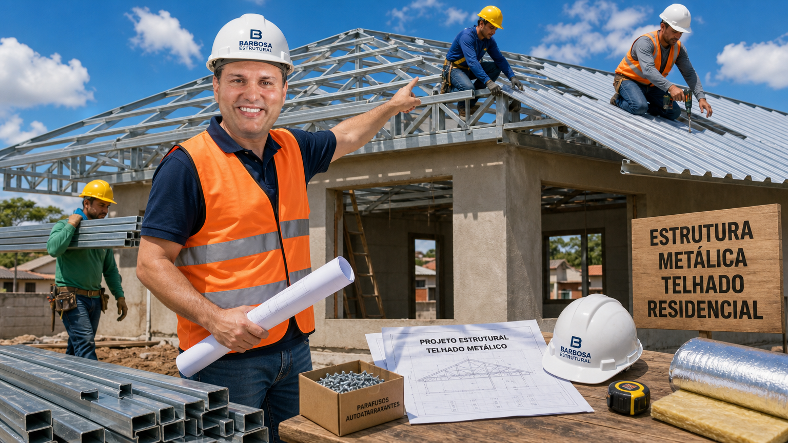 Estrutura metálica para telhado residencial no Brasil