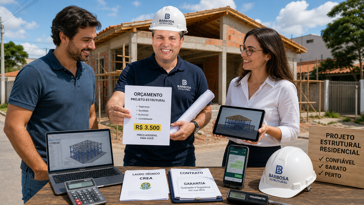 Projeto estrutural residencial confiável e barato