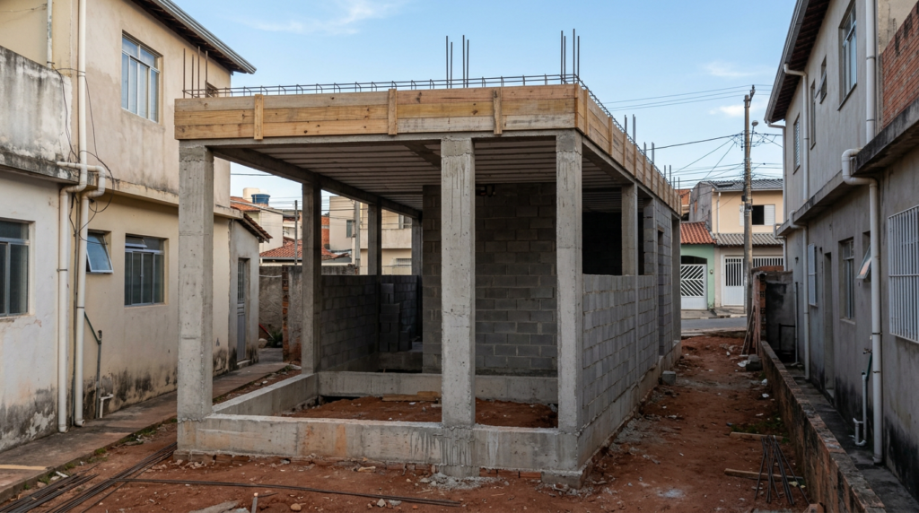 Projeto estrutural de casas pequenas em urbanas no Brasil