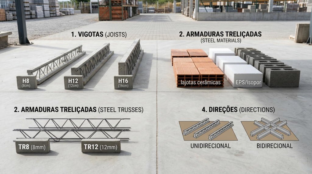 Tipos de laje treliçada disponíveis no mercado brasileiro