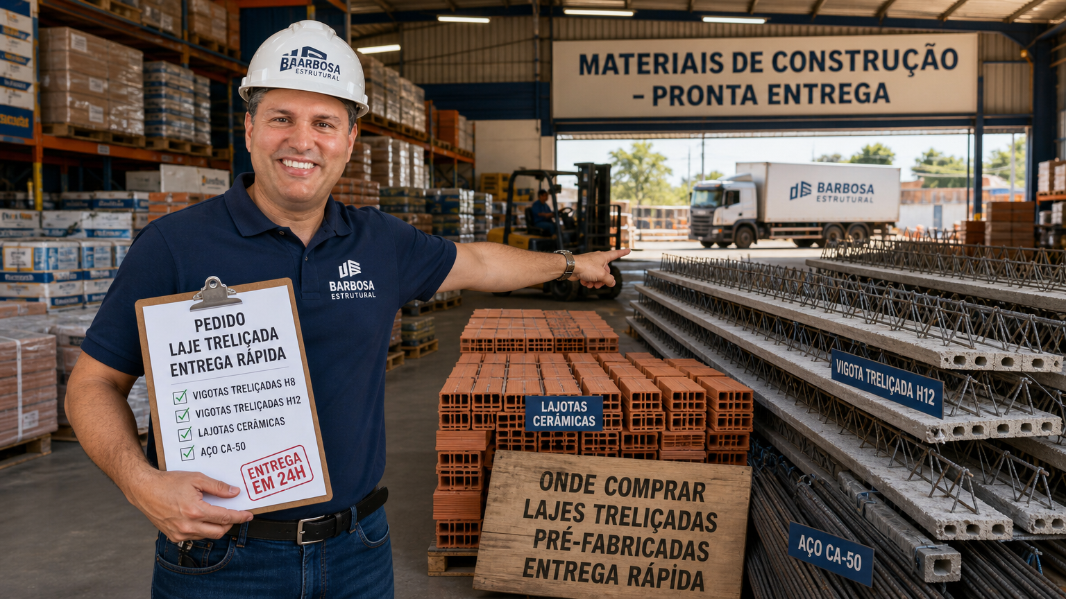 lajes treliçadas pré-fabricadas com entrega rápida