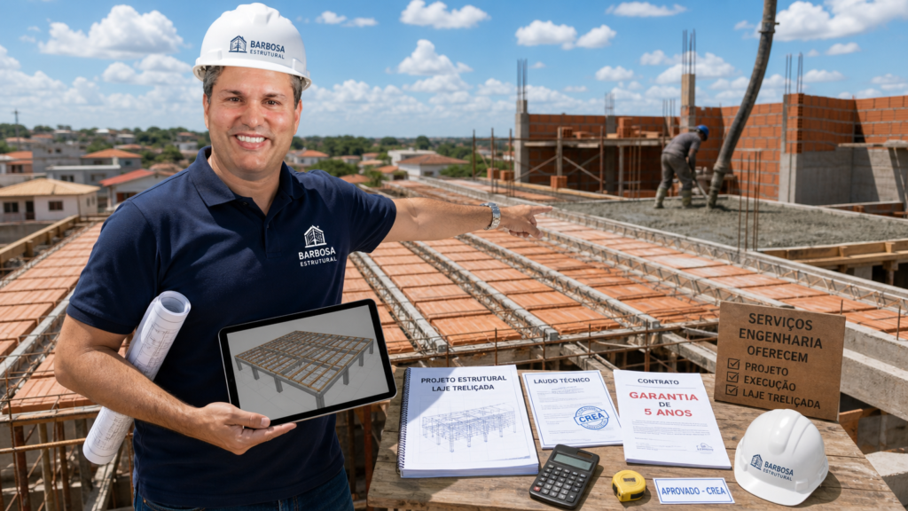 Serviços de engenharia com projeto de laje treliçada