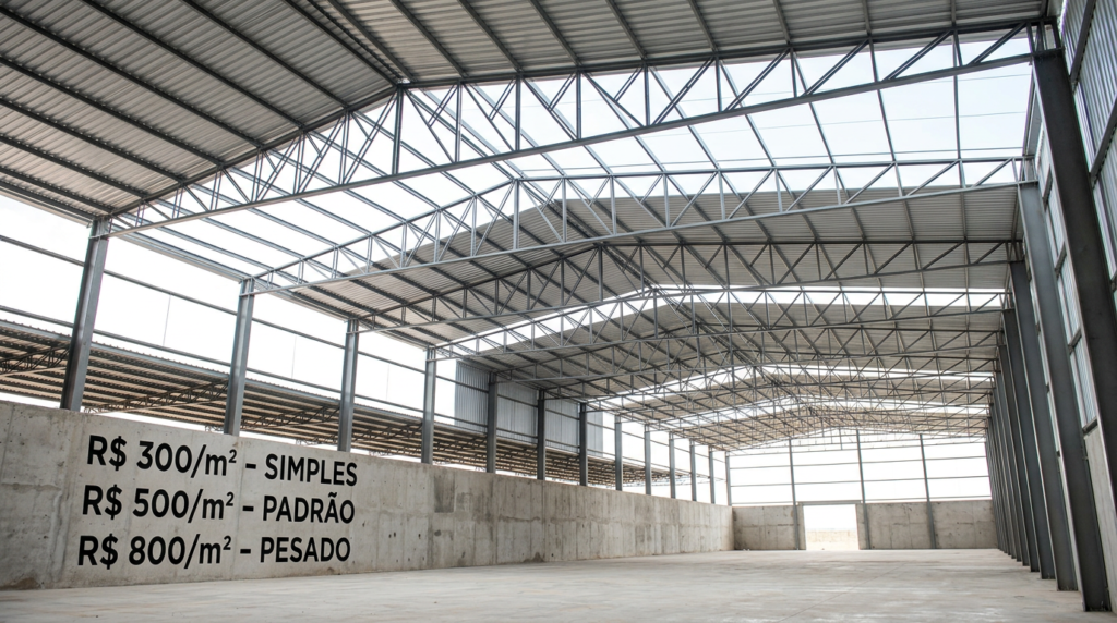 Estrutura metálica para galpão industrial: Custo médio