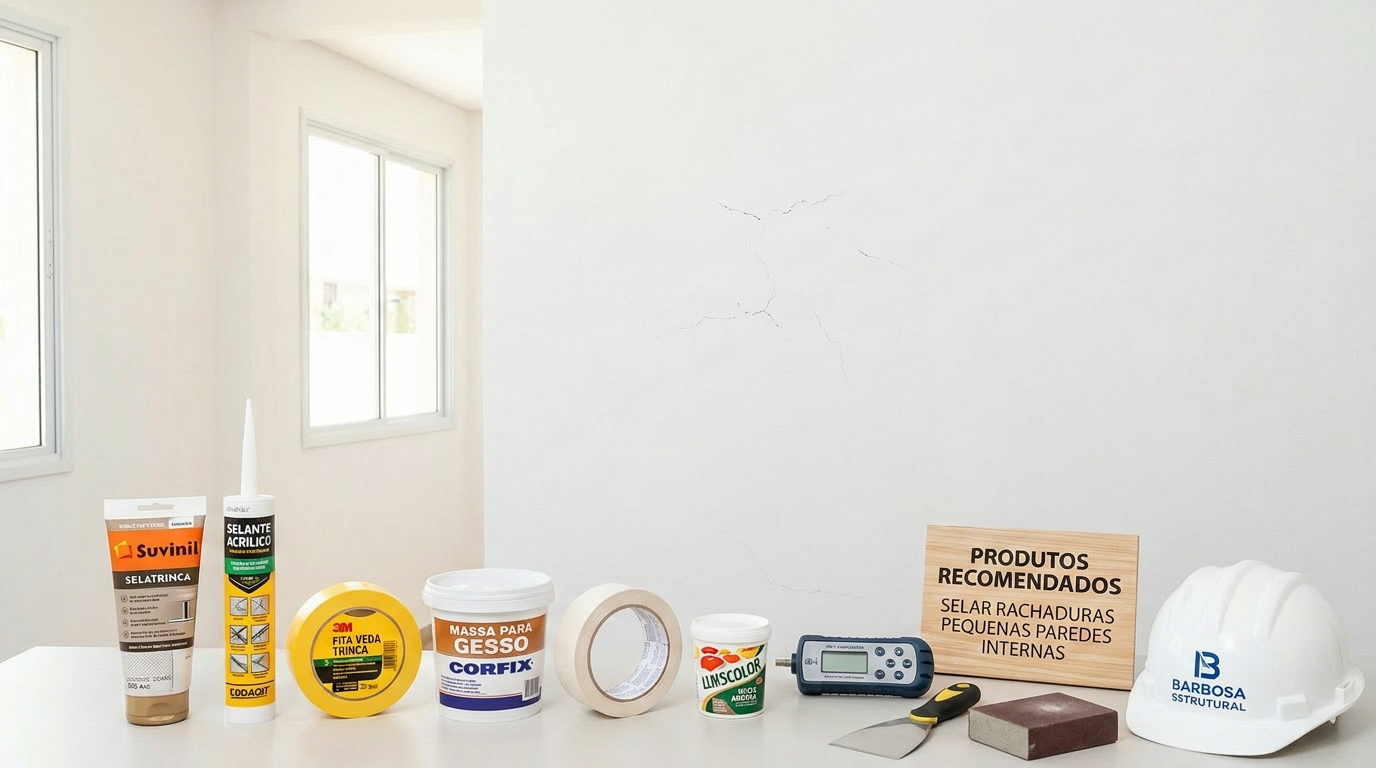 Produtos para selar rachaduras pequenas em paredes internas