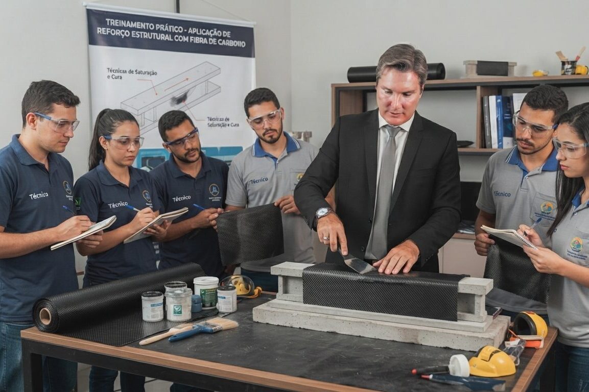 aplicação fibra de carbono