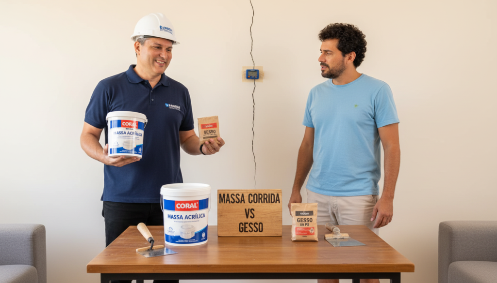 Rachadura, Massa corrida e gesso: Diferença entre os produto