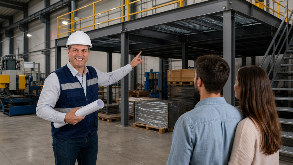 Projeto de estrutura metálica para mezanino industrial