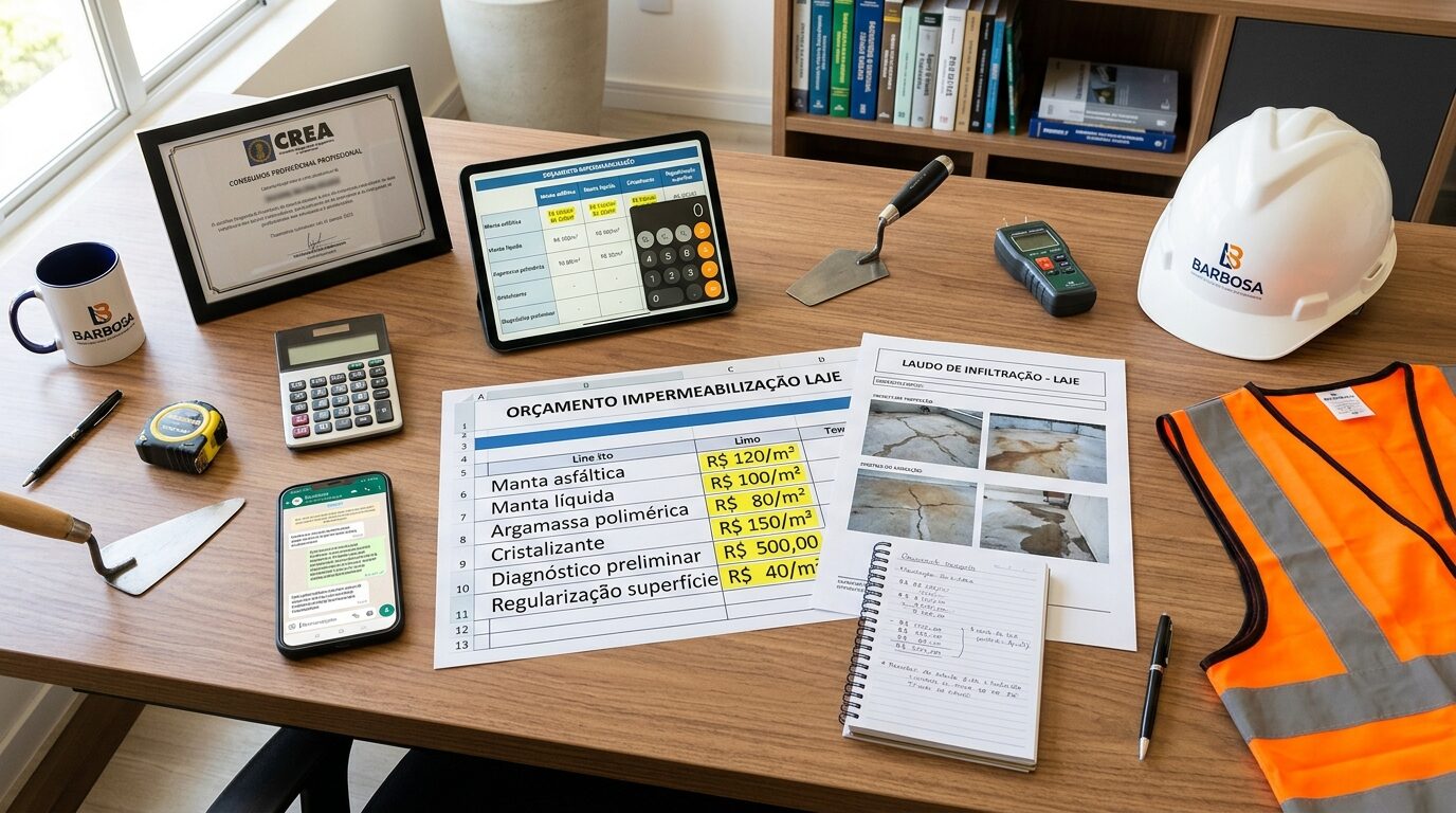 Orçamento para Serviço de Impermeabilização de Laje