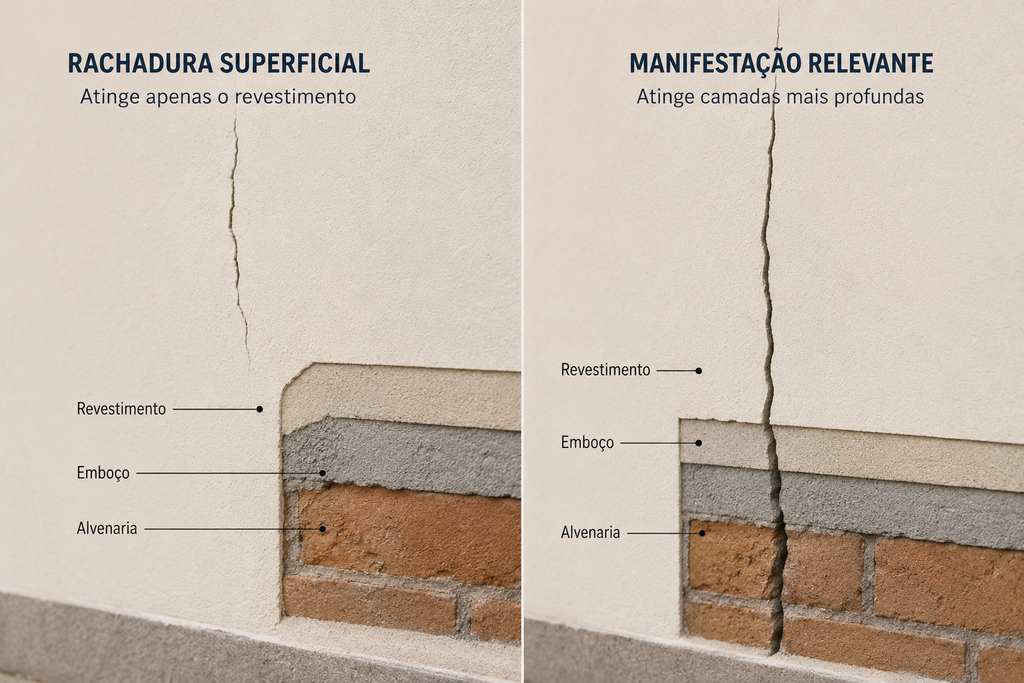 avaliação de rachaduras verticais