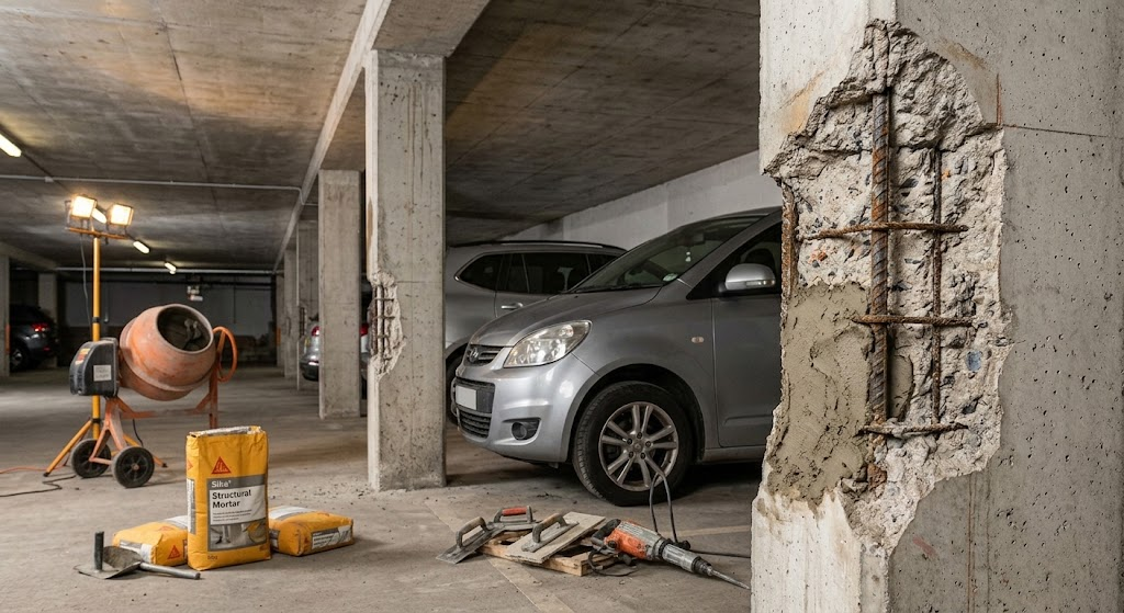 Recuperação estrutural de pilares residenciais: serviço profissional