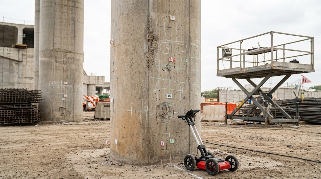 Avaliação estrutural antes da recuperação de pilares