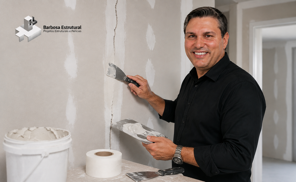 rachadura vertical em drywall
